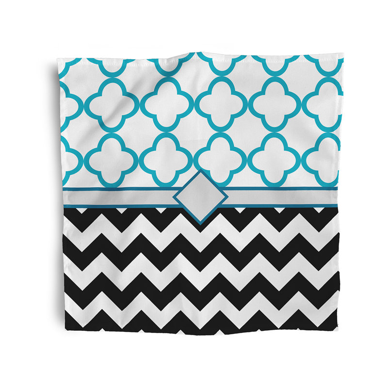 Latashia Geometric Napkins, Blue/Black