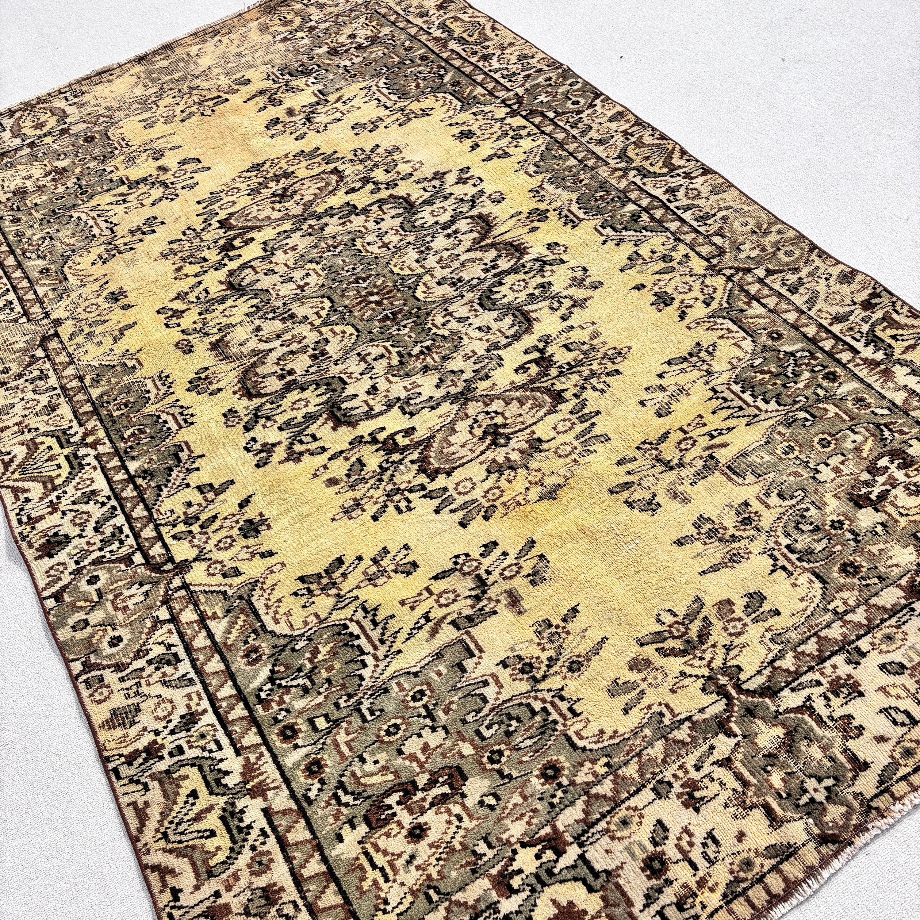 Charlton Home® Classic Patchwork Rug, 63.8x102.4 Inch Yellow Rug | Wayfair