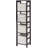 Winsome Wood 4-Section Storage Shelf With Foldable Fabric Baskets, Open Airy Design, Solid And Composite Wood Construction