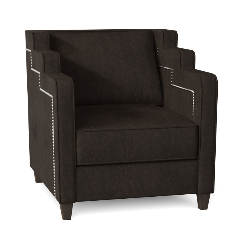 Abbey Armchair, Brown Mahogany, Metrolinen Vanilla