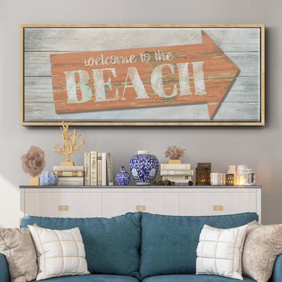 Welcome to the Beach- Framed Canvas
