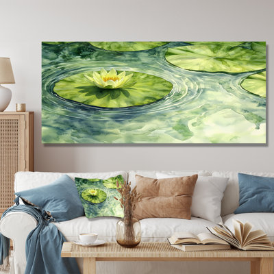 «Water Lotus Flower Tranquility At The Pond IV», reproduction d'art moderne sur métal, art mural en métal Lotus
