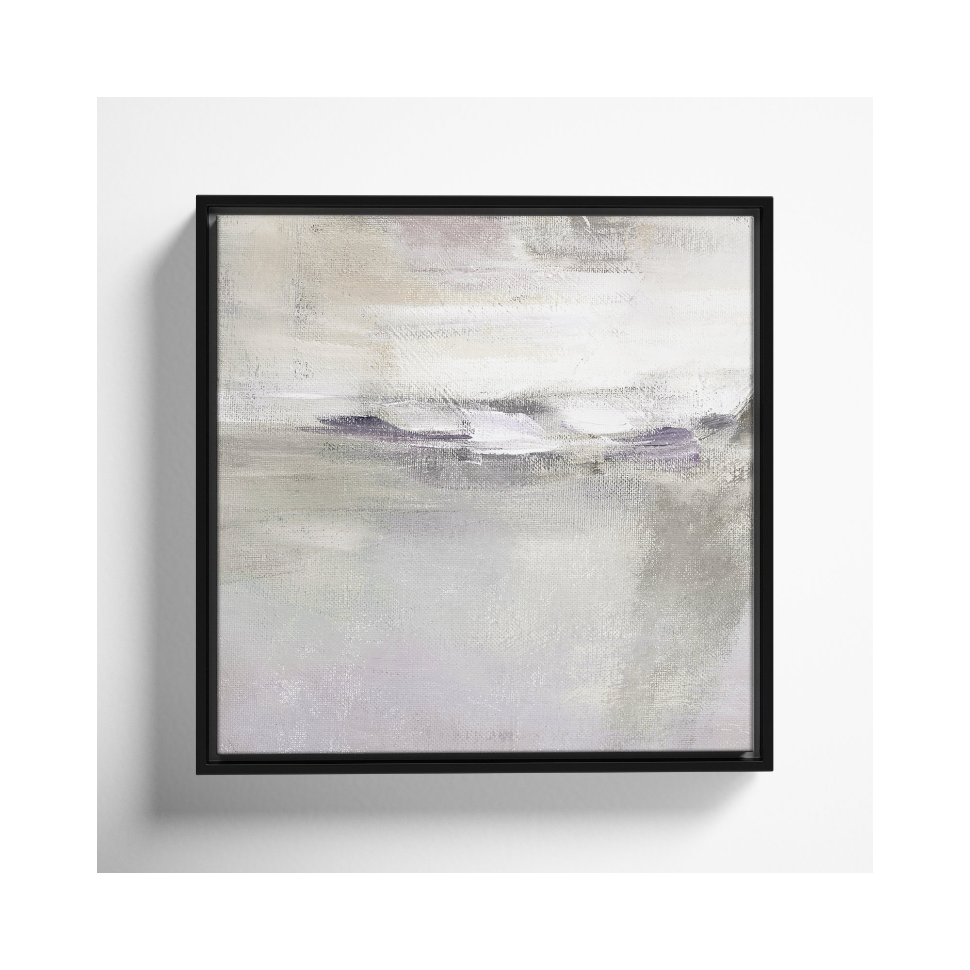 Lilac Horizon by Nan - Floater Frame Print on Canvas, Black Framed, 17.5" H x 17.5" W