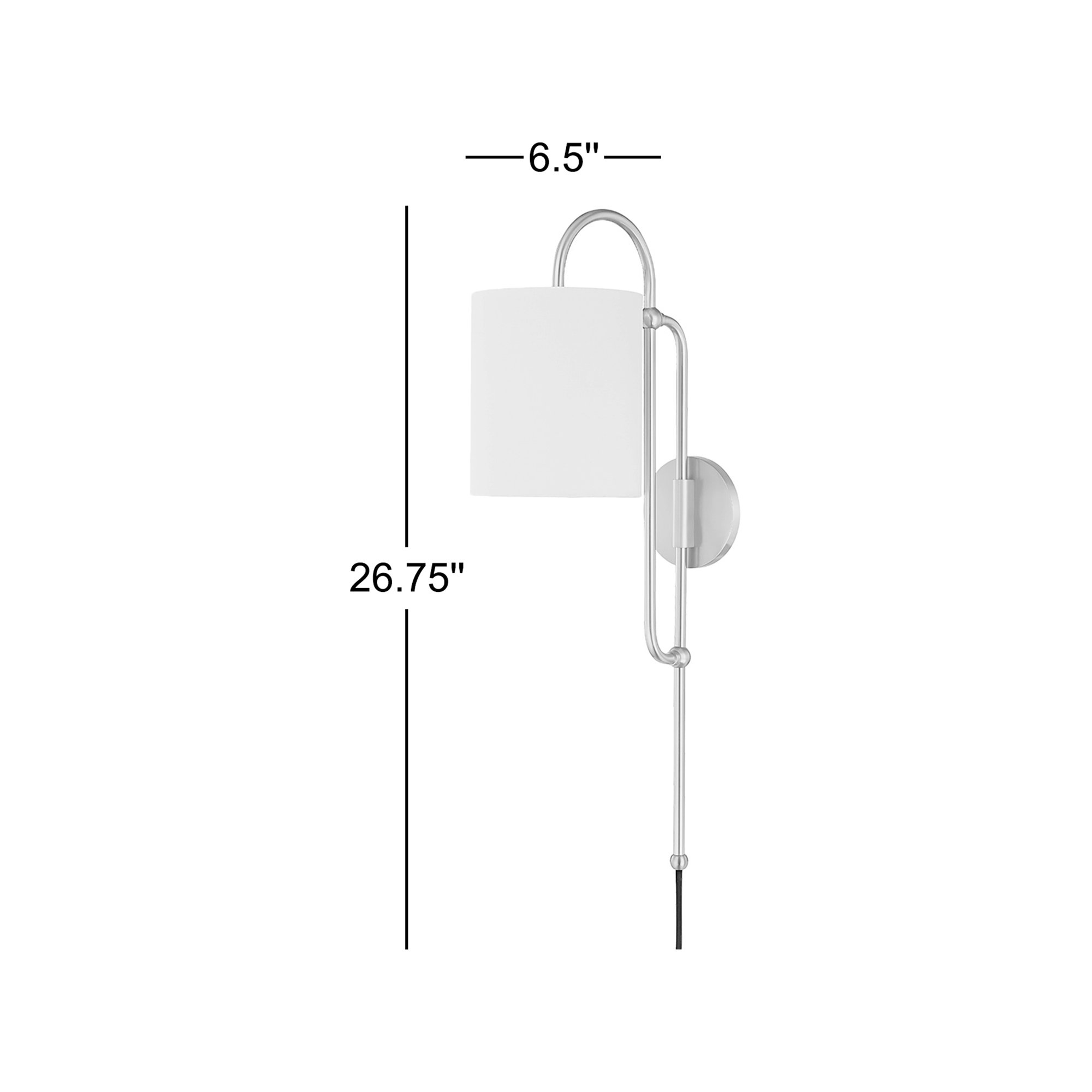 Nolah Single Light Dimmable Plug-in Wallchiere, Aged Brass