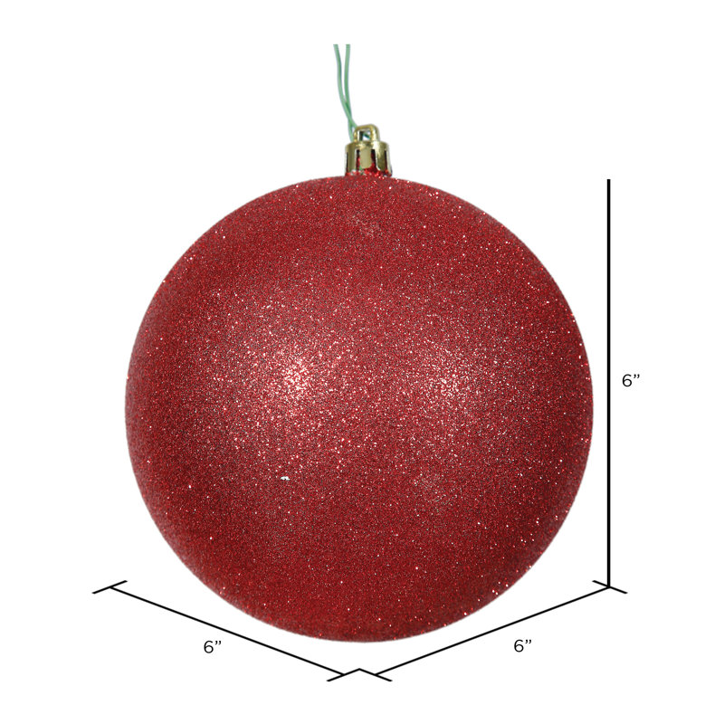 Ornement boule des Fêtes, 6'' H x 6'' W x 6'' D, Rouge, 4