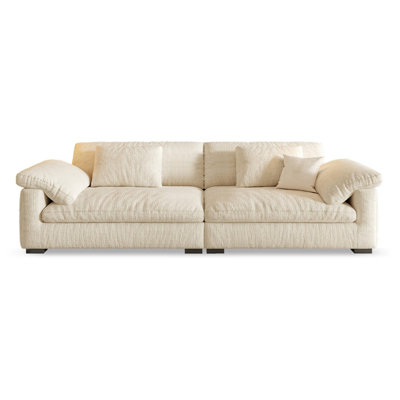 White Chenille Modular Sofa cushion couch