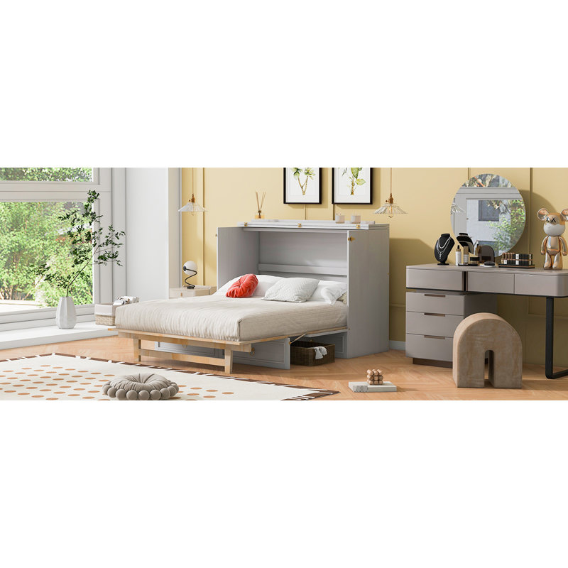 Lit double avec espaces de rangement blancs et abondants - peu encombrant, Lit double, Blanc