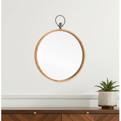 30" Bronze Round Metal Framed Accent Mirror