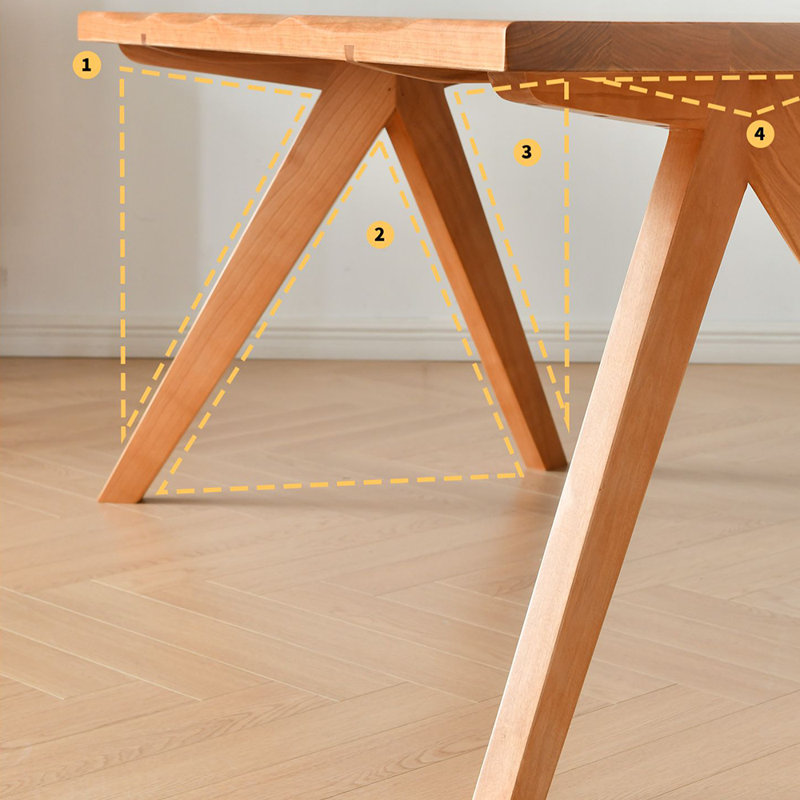A combination of thick bench tables and chairs, 29.5"H x 55.1"L x 31.5"W