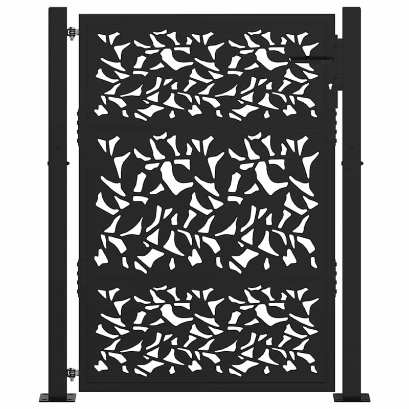 Barrière de jardin vidaXL noire 105 x 130 cm, 39,4 po x 49,2 po, Noir