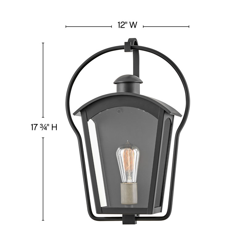 Yale Medium Wall Mount Lantern, 17.7" H x 12" W x 7.5" D