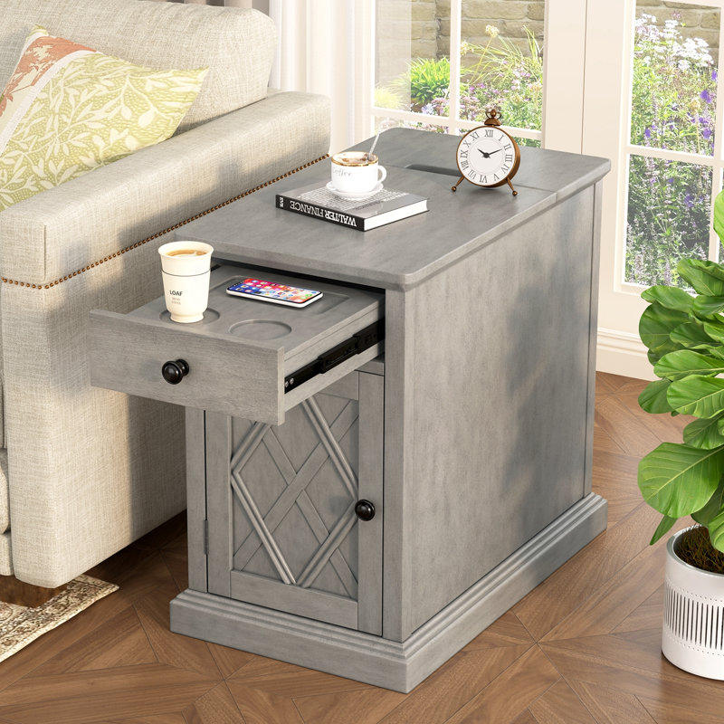 Imogine avec ports USB et rangement, Gris antique