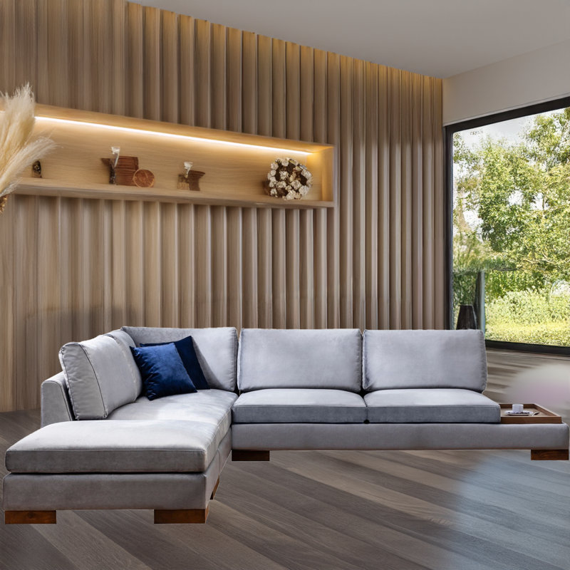 Canapé modulaire et méridienne avec table basse