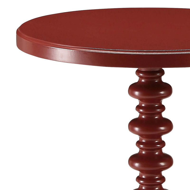 Table de bout à piédestal Fiama, Rouge, H 22,25 po x l 17 po