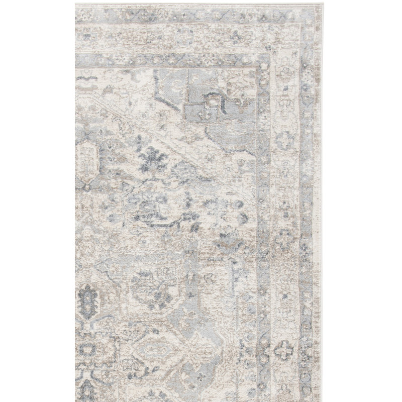Aveon Oriental Ivory/Gray Area Rug, Rectangle 9' x 12'