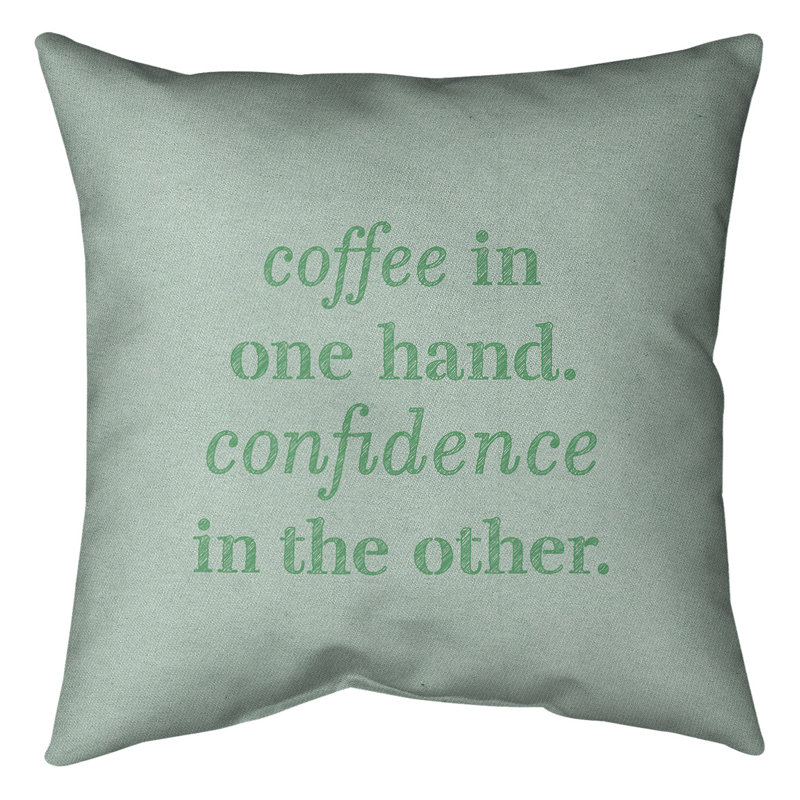 Coussin intérieur/extérieur café et confiance, 16 po x 1 po, Vert