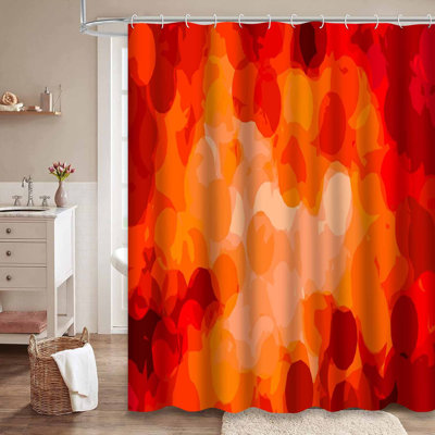 Cercle rouge et orange, art moderne, peinture abstraite, œuvre d'art contemporaine avec 12 crochets