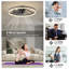 25-inch Modern Crystal Edge Flush Mount Ceiling Fan with Light Dimmable Enclosed App Control Black-130156632