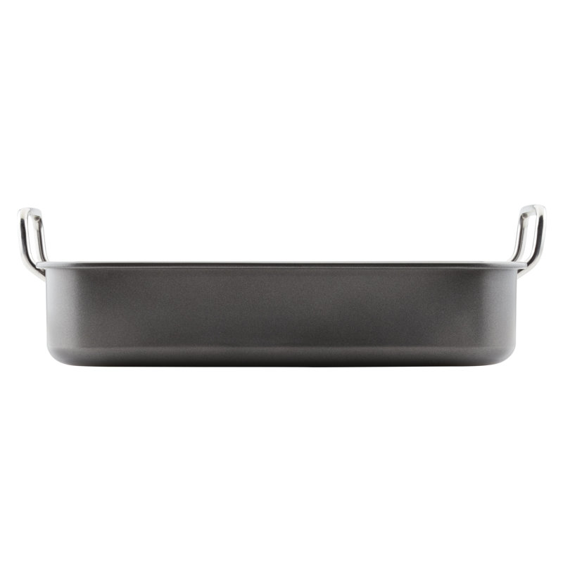 16.5" x 13.5" Nonstick Steel Roaster with Reversible Rack