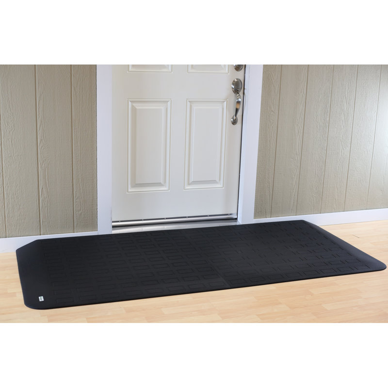 Matte Black Extra Wide Rubber Threshold Ramp 82" x 30"