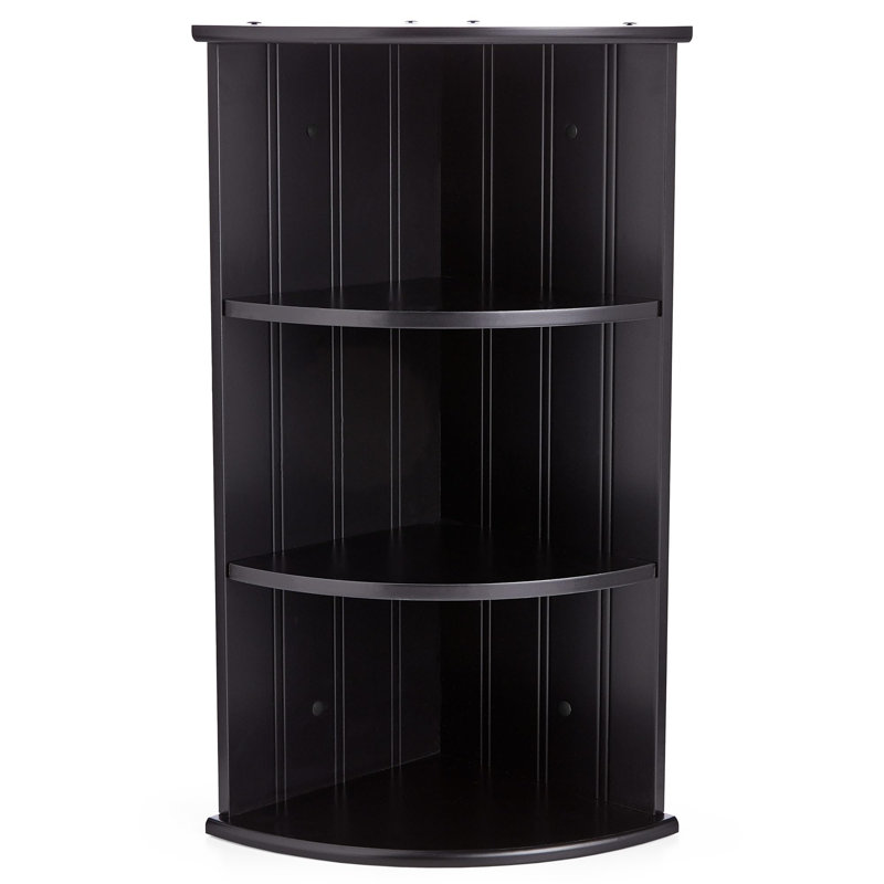 Garza 3 Piece Corner Accent Shelf, Black