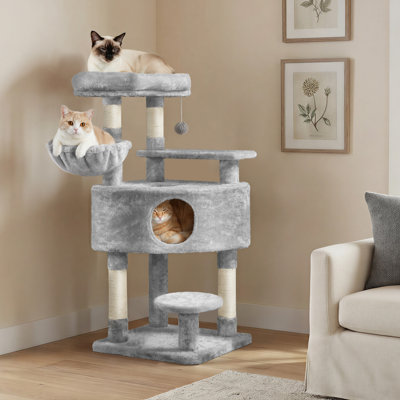 46" Burrowsville Cat Tree with Scratching posts & Perch Bed