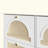 Mid-Century Narrow Design Tipping Bucket Shoe Cabinet with 4 Flip Drawers, Elegant Entryway Shoe Organizer with 4 Rattan Doors, Freestanding Shoe Rack with 2 Silvery Hooks for Hallway-279942093