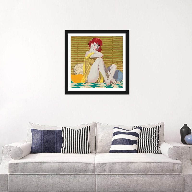 Reproduction d'art graphique sur toile tendue, Papier d'art encadré noir, H 24 po x l 24 po x P 1 po, Pas de tapis