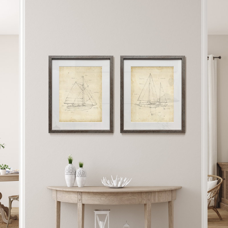 Plan du voilier III - ensemble de 2 reproductions sur papier