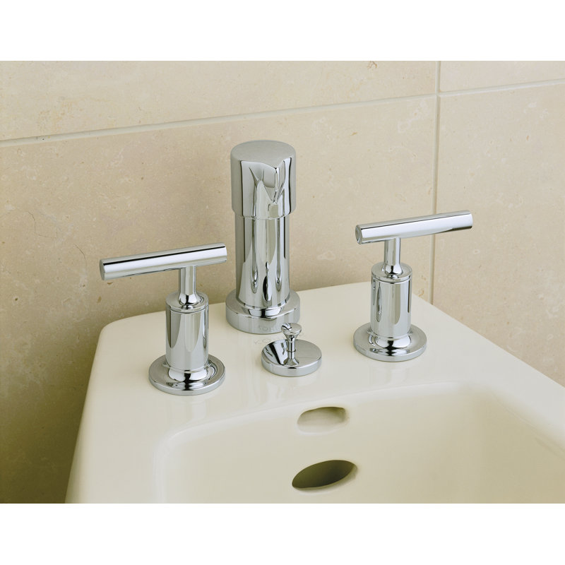 Purist® Vertical Spray Bidet Faucet with Handles, Vibrant Polished Nickel, Lever