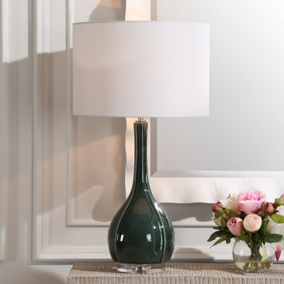 Daneca Green Glass Table Lamp