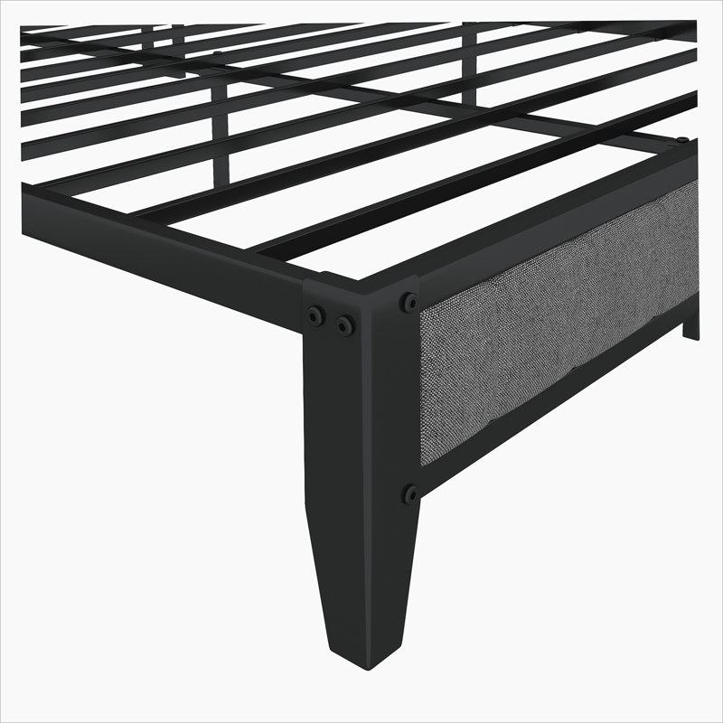 Structure de lit robuste en métal avec station de charge intégrée pour un confort moderne et un sommeil confortable, Gris