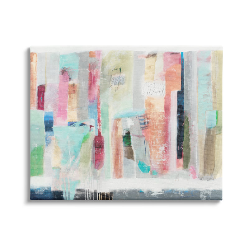 «Abstract Blocked Line Shapes Modern Scribble» par Jill Martin - on, Toile tendue, H 24 po x l 30 po x P 1,5 po