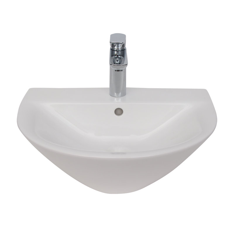Barclay Morning 16.62'' White Vitreous China U-Shaped Bathroom Sink with Overflow, Single