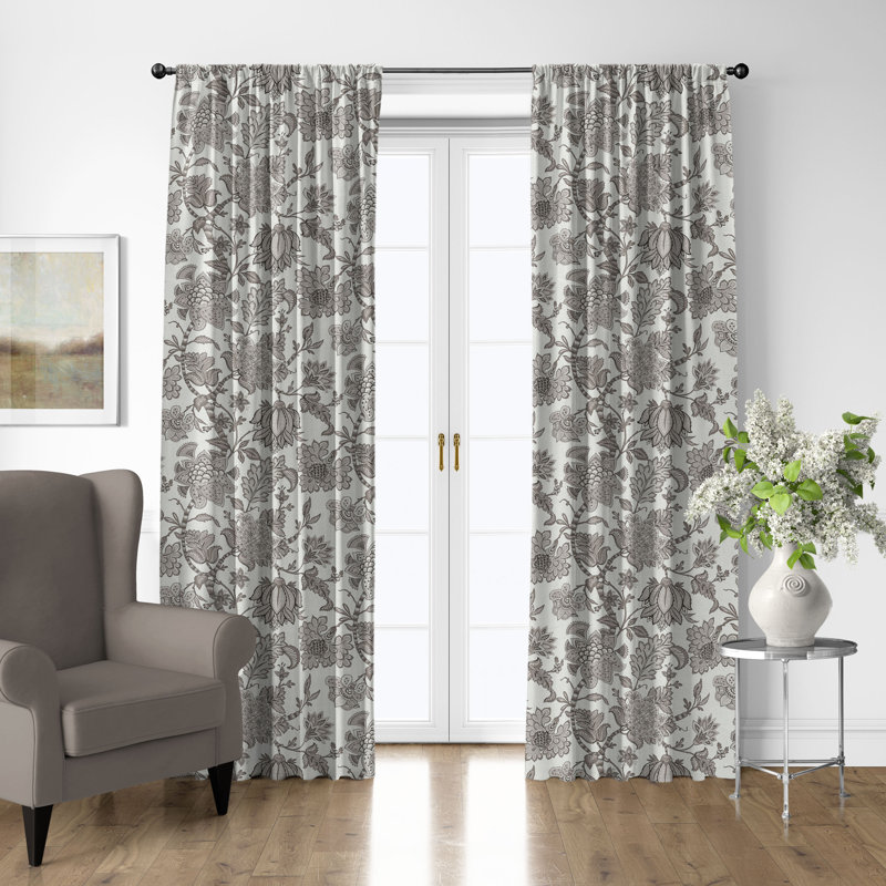 Bronte Cotton Simple Top Pocket Drapery Panel Set of 2, Gold, 50" W  x 228" L