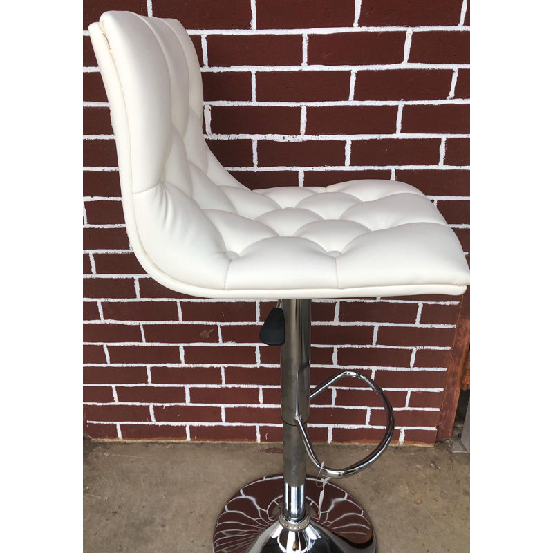 Tabouret de bar rotatif à hauteur ajustable Laforest, Blanc