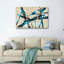 Ensemble de 1 tableau sur toile tendue, motif abstrait de coups de pinceau et de circuits-212356359