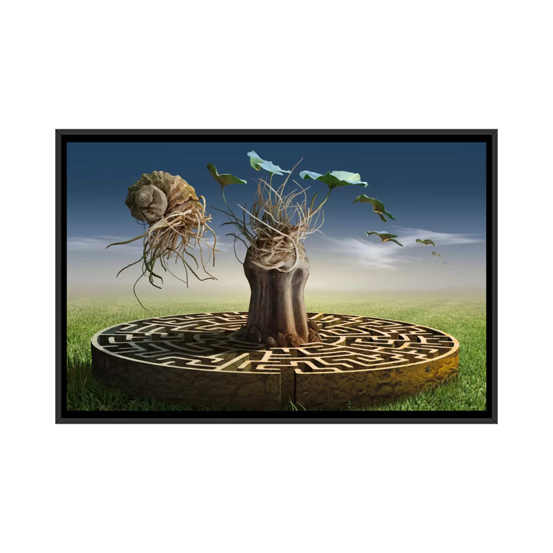 « artful ix », impression sur toile, H 18 po x l 26 po x P 1,5 po, Toile avec cadre noir, Pas de tapis
