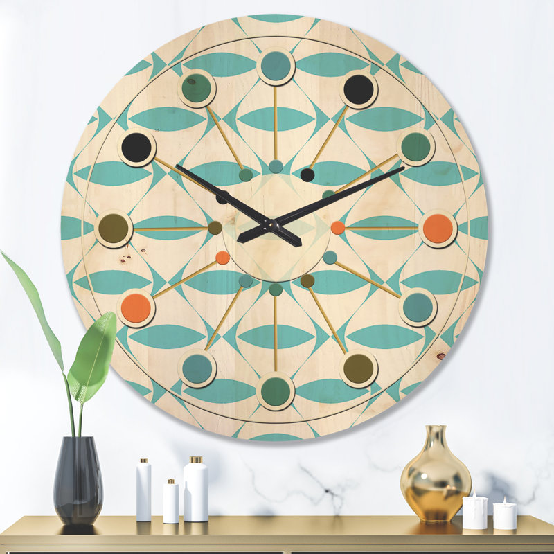 Horloge murale abstraite à motif géométrique III, Grand