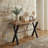 Austin Console Table, Solid Reclaimed Wood with Black Wood Legs, Honey Pine