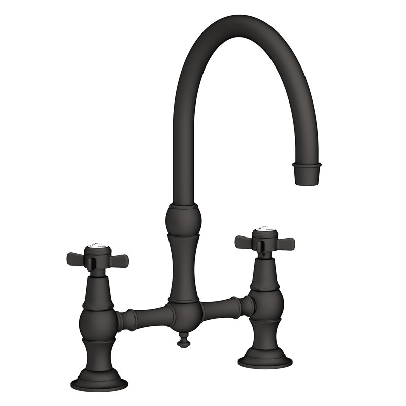 Fairfield Kitchen Bridge Faucet, Flat Black
