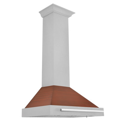ZLINE 30 in. Convertible DuraSnow Stainless Range Hood with Copper Shell and Handle (KB4SNX-C-30)