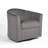 Upholstered Gray Velvet Swivel Barrel Chair-499469521