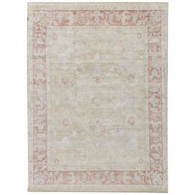 Wool Oriental Area Rug in Rust/Beige