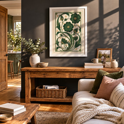 Scrolling Panel Botanical - Framed Print
