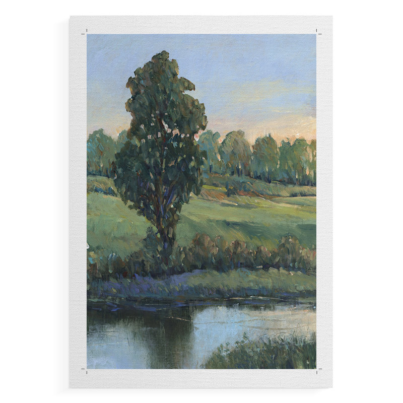 Arbre au bord de la rivière II - impression sur toile seulement - non encadrée, H 18 po x l 12 po