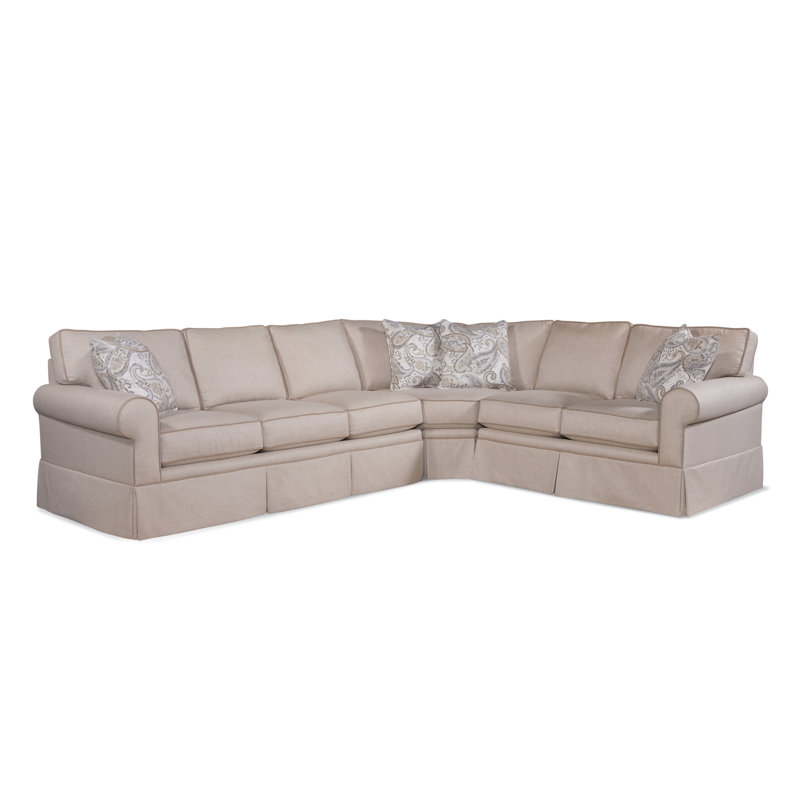 Benton Sectional, 5" Innerspring Mattress, Elite Dove Linen, Right Hand Facing