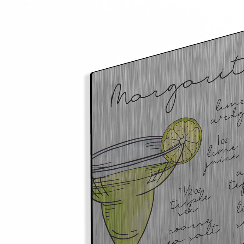  «Margarita Recipe» par Susan Ball, art mural en métal, 16 po x 24 po, H 24 po x l 16 po