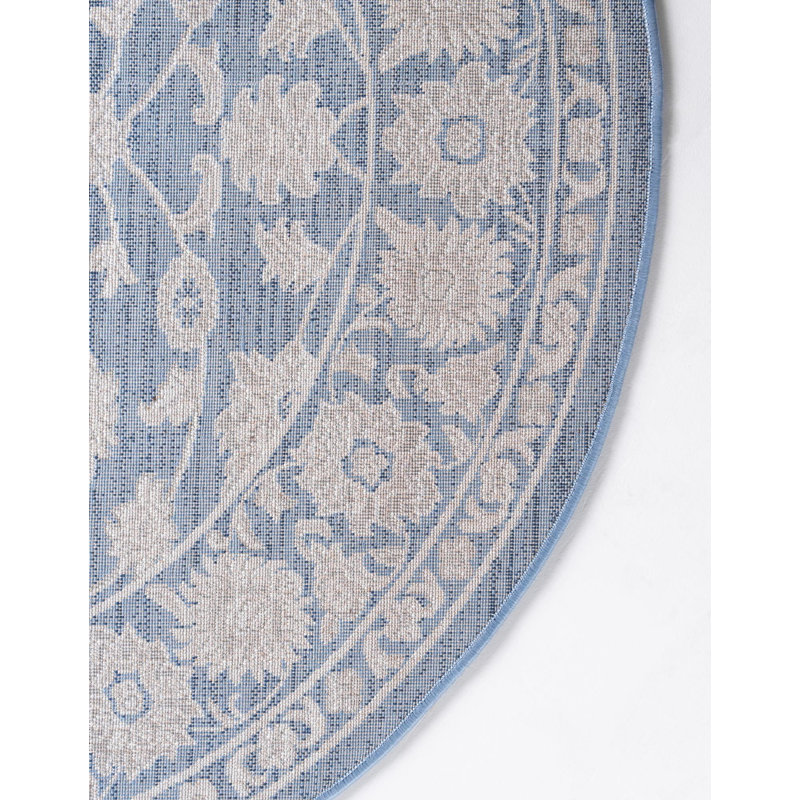 Myatt Blue Rug, Round 6'1"