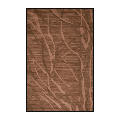 Machine Washable Abstract Brown Area Rug
